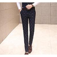 mens mid rise micro elastic chinos pants street chic straight print co ...