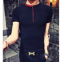 mens casualdaily simple t shirt solid round neck short sleeve cotton