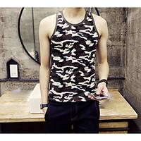 mens daily casual simple summer t shirt solid camouflage round neck sl ...