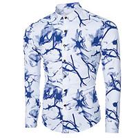 Men\'s Casual/Daily Chinoiserie Shirt, Solid Classic Collar Long Sleeve Cotton