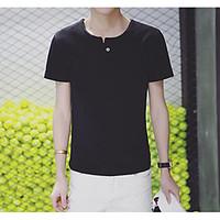 mens casualdaily active t shirt solid round neck short sleeve cotton