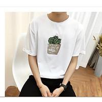 mens casualdaily simple t shirt solid print round neck short sleeve po ...