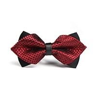 men vintage party work casual bow tie polyester solid all seasons