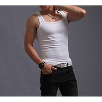 mens solid casual tank tops cotton sleeveless black blue brown green w ...