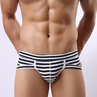 mens cotton sexy stripe briefs low rise underwear