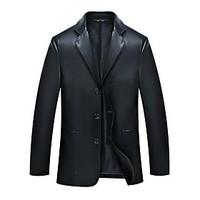 mens plus size simple leather jackets solid long sleeve blue black pol ...