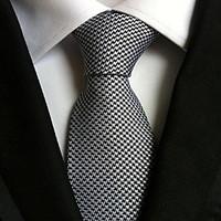 Men Wedding Cocktail Necktie At Work White Black Colors Tie