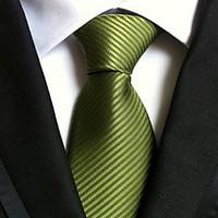 Men Wedding Cocktail Necktie At Work Green Colors Tie