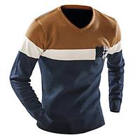 mens casualdaily work sports regular pullover striped long sleeve cott ...