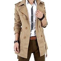 Men\'s British Style Leisure Slim Long Sleeve Long Trench coat , Pure