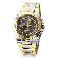 Men\'s Round Dial Alloy Band Quartz Analog Wrist Watch Cool Watch Unique Watch Fashion Watch