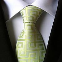 Men Wedding Cocktail Necktie At Work Light Green Tie