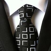 Men Wedding Cocktail Necktie At Work Black White Tie