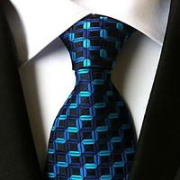 Men Wedding Cocktail Necktie At Work Blue Black Tie