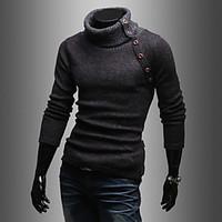 mens casualdaily sports regular pullover solid long sleeve cotton poly ...