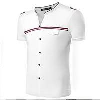 mens striped solid casual work formal sport plus size t shirtcotton sp ...