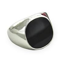 Men\'s Fashion Alloy Ring Vintage Punk Style Black Gem Statement Rings Casual/Daily 1pc Christmas Gifts