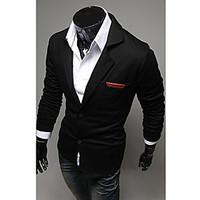 Men\'s Solid Casual / Work Blazer Long Sleeve Black / Blue / Gray