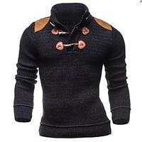 mens casualdaily sports regular cardigan solid long sleeve cotton poly ...