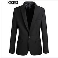 Men\'s Casual/Work Pure Long Sleeve Regular Blazer (Cotton Blend/Polyester) XKS7C24