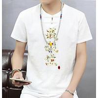 mens casual simple summer t shirt solid print round neck short sleeve  ...