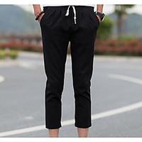 mens harem chinos pants casualdaily simple solid mid rise drawstring l ...