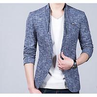 mens work simple spring blazer print shirt collar long sleeve regular  ...