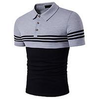 mens casualdaily sports simple active summer polo striped color block  ...