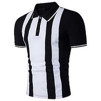mens casualdaily sports simple active summer polo striped color block  ...