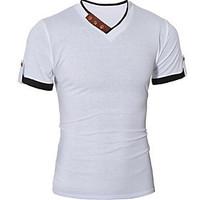 mens casualdaily simple t shirt solid round neck short sleeve cotton