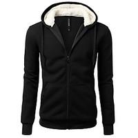 Men\'s Casual/Daily Sports Cute Hoodie Solid Shirt Collar Micro-elastic Cotton Long Sleeve Fall Winter