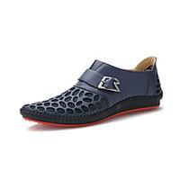 Men\'s Loafers Slip-Ons Spring Summer Fall Winter Comfort Leather Office Career Casual Flat Heel Grey Black Brown Blue