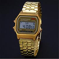 Men\'s Dress Watch Bracelet Watch Wrist watch Digital Watch Digital Stainless Steel Band Silver Gold