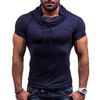 mens casualdaily simple tank top solid asymmetrical short sleeve cotto ...