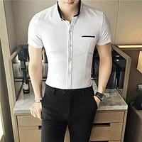 mens work simple all seasons shirtsolid shirt collar long sleeve white ...