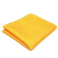 Men\'s Pocket Square Solid Yellow 100% Silk Handkerchief Hanky Business Dress For Men