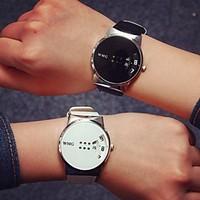 Men\'s Women\'s Unisex Fashion Watch Wrist watch / Quartz PU Band Casual Black White
