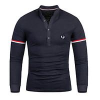 mens long sleeve polo cotton blend casual