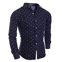 mens going out simple fall shirt polka dot shirt collar long sleeve co ...