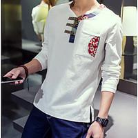 mens going out casualdaily chinoiserie fall winter t shirt print v nec ...