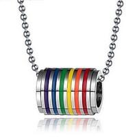 Men\'s Women\'s Pendant Necklaces Pendants Titanium Steel Fashion Rainbow Jewelry Daily Casual 1pc