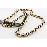 Men\'s Fashion Mixed Color Titanium Steel Chain Necklace Christmas Gifts