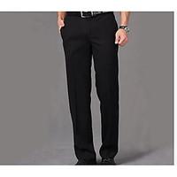 mens mid rise inelastic business pants simple straight solid