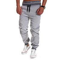 mens striped solid casual work formal sport sweatpants cotton polyeste ...