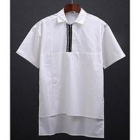 mens going out vintage t shirt solid shirt collar short sleeve cotton