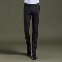 mens mid rise micro elastic loose pants simple straight solid