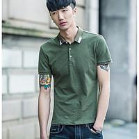 mens going out vintage t shirt solid shirt collar short sleeve cotton