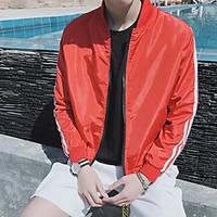 mens casual casual springfall jacket solid striped round neck long sle ...