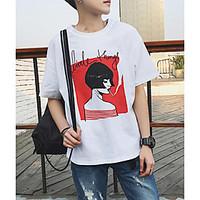 mens casualdaily simple spring summer t shirt print round neck short s ...