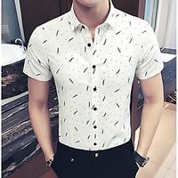 mens casualdaily simple shirt polka dot stand short sleeve cotton